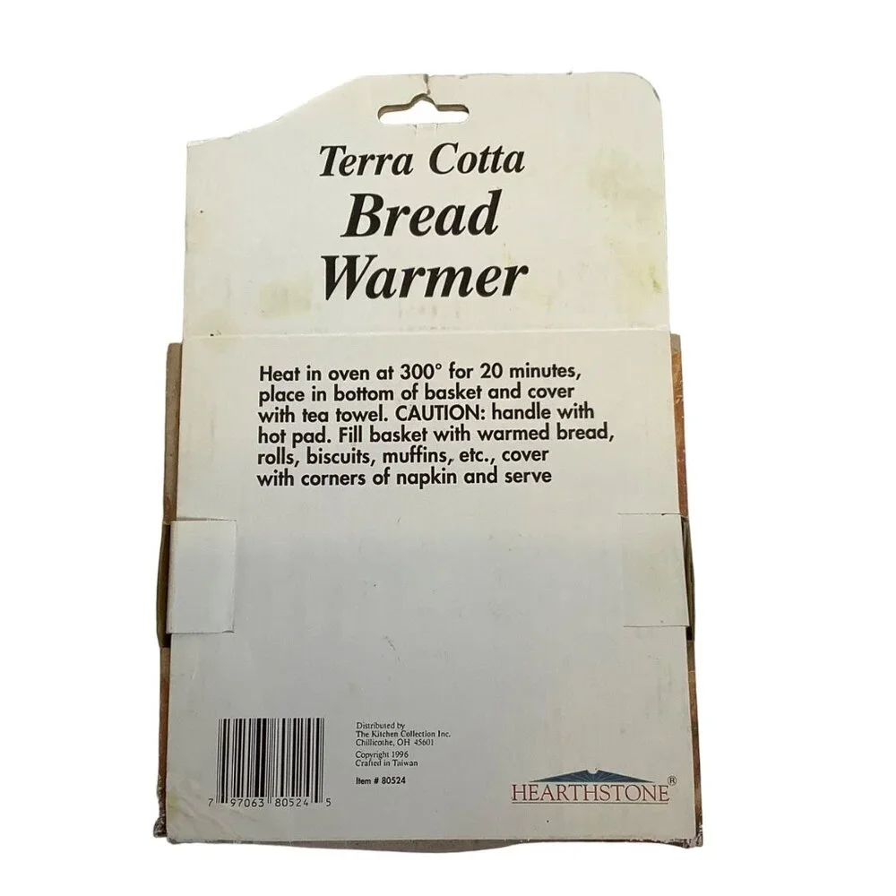 Vtg 1996 Terra Cotta Bread Warmer‎ By Hearthstone Kitchen Collection In Box
